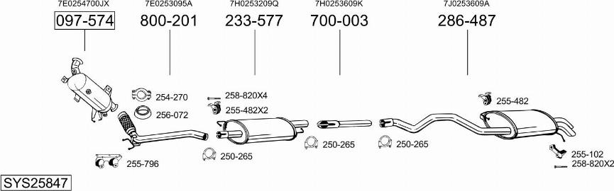 Bosal SYS25847 - Система выпуска ОГ autosila-amz.com