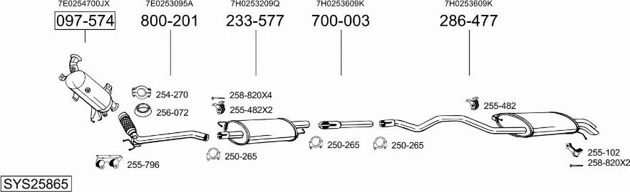 Bosal SYS25865 - Система выпуска ОГ autosila-amz.com