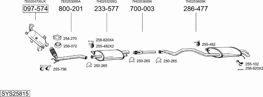 Bosal SYS25815 - Система выпуска ОГ autosila-amz.com