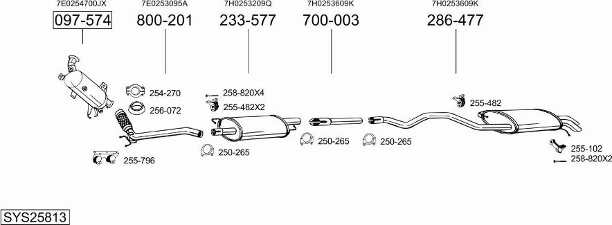 Bosal SYS25813 - Система выпуска ОГ autosila-amz.com