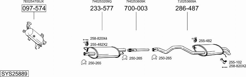 Bosal SYS25889 - Система выпуска ОГ autosila-amz.com