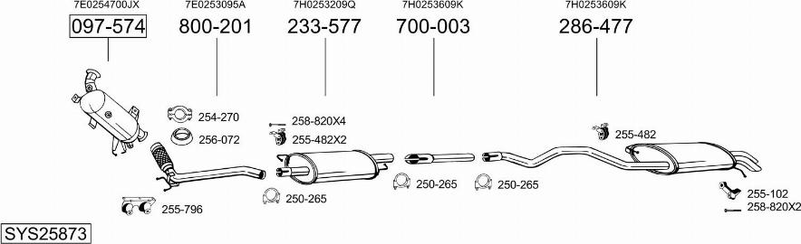 Bosal SYS25873 - Система выпуска ОГ autosila-amz.com