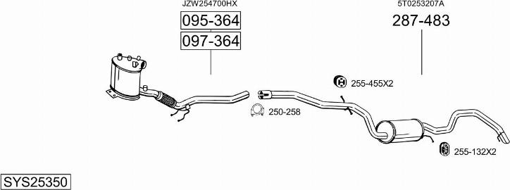 Bosal SYS25350 - Система выпуска ОГ autosila-amz.com