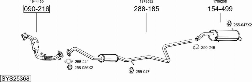 Bosal SYS25368 - Система выпуска ОГ autosila-amz.com