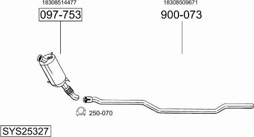 Bosal SYS25327 - Система выпуска ОГ autosila-amz.com