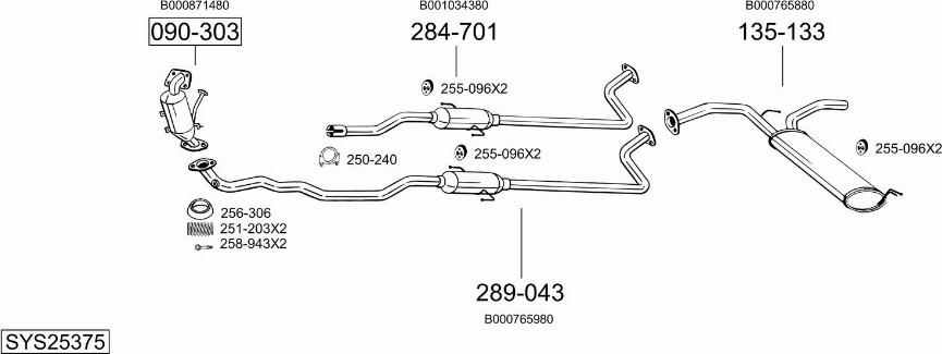 Bosal SYS25375 - Система выпуска ОГ autosila-amz.com