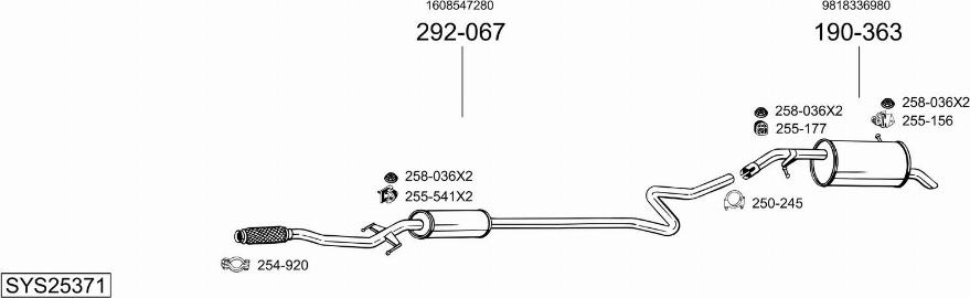 Bosal SYS25371 - Система выпуска ОГ autosila-amz.com