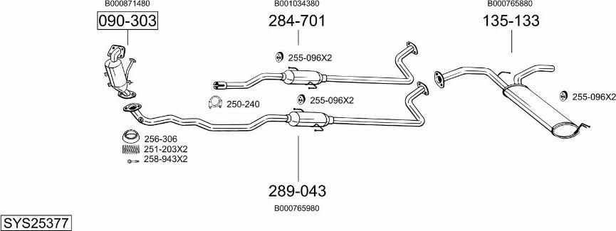 Bosal SYS25377 - Система выпуска ОГ autosila-amz.com