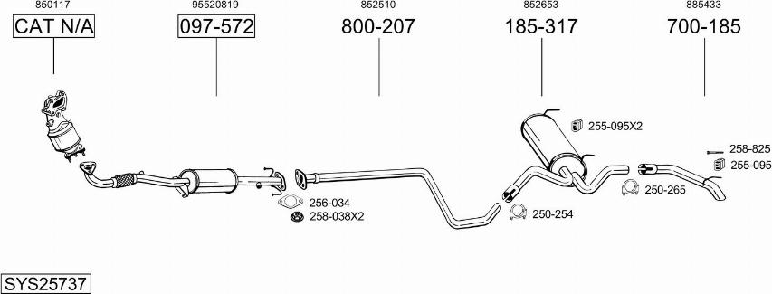 Bosal SYS25737 - Система выпуска ОГ autosila-amz.com