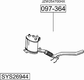 Bosal SYS26944 - Система выпуска ОГ autosila-amz.com