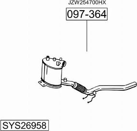 Bosal SYS26958 - Система выпуска ОГ autosila-amz.com