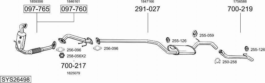 Bosal SYS26498 - Система выпуска ОГ autosila-amz.com