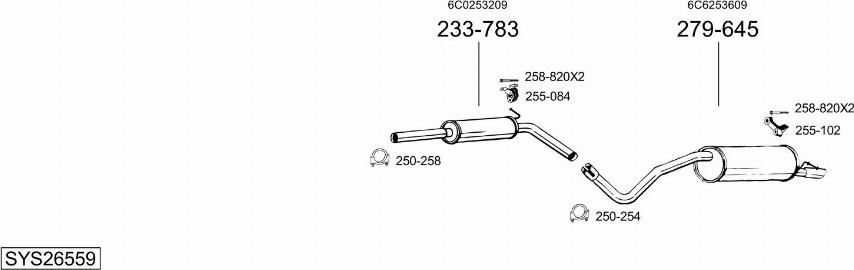 Bosal SYS26559 - Система выпуска ОГ autosila-amz.com