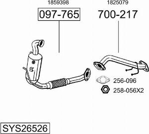 Bosal SYS26526 - Система выпуска ОГ autosila-amz.com