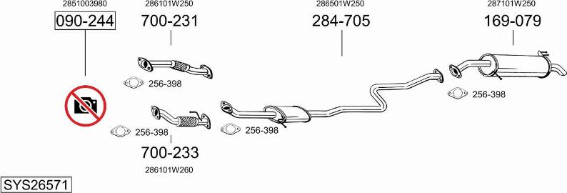 Bosal SYS26571 - Система выпуска ОГ autosila-amz.com