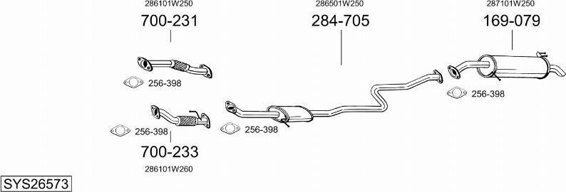 Bosal SYS26573 - Система выпуска ОГ autosila-amz.com