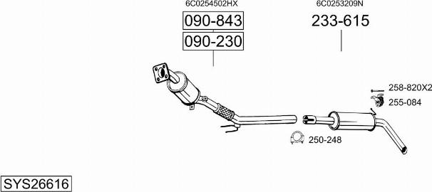 Bosal SYS26616 - Система выпуска ОГ autosila-amz.com