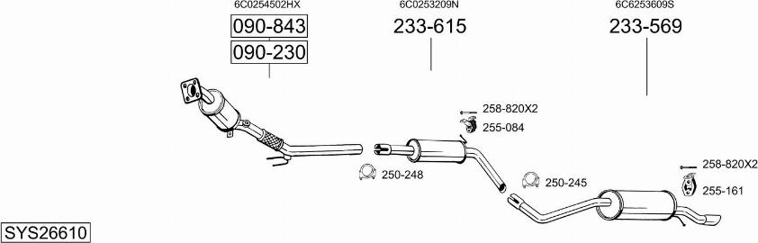 Bosal SYS26610 - Система выпуска ОГ autosila-amz.com