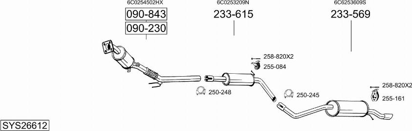 Bosal SYS26612 - Система выпуска ОГ autosila-amz.com