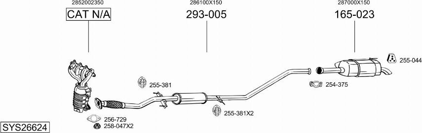 Bosal SYS26624 - Система выпуска ОГ autosila-amz.com