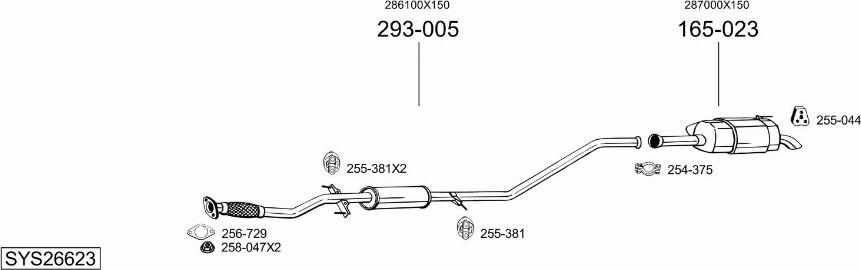 Bosal SYS26623 - Система выпуска ОГ autosila-amz.com