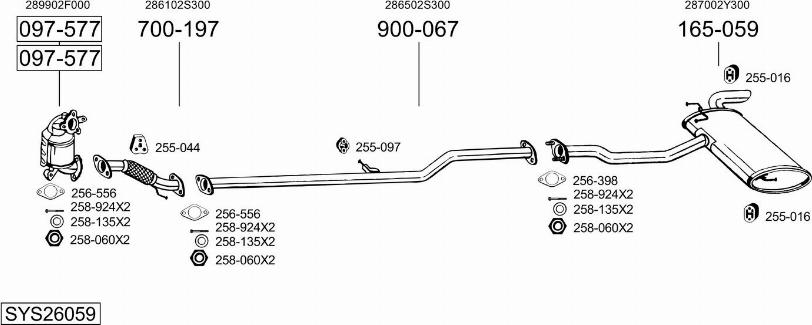 Bosal SYS26059 - Система выпуска ОГ autosila-amz.com