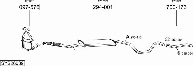 Bosal SYS26039 - Система выпуска ОГ autosila-amz.com