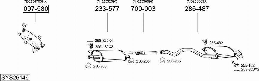 Bosal SYS26149 - Система выпуска ОГ autosila-amz.com