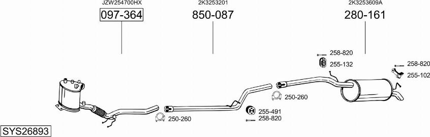 Bosal SYS26893 - Система выпуска ОГ autosila-amz.com