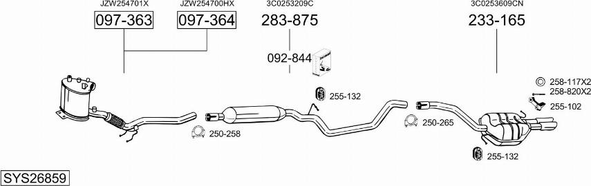 Bosal SYS26859 - Система выпуска ОГ autosila-amz.com