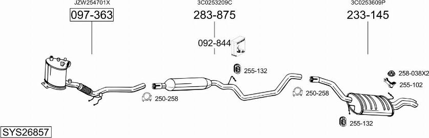 Bosal SYS26857 - Система выпуска ОГ autosila-amz.com