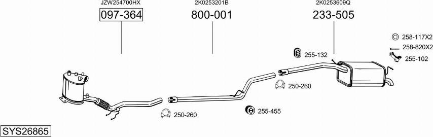 Bosal SYS26865 - Система выпуска ОГ autosila-amz.com