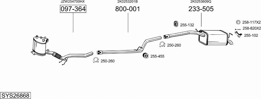 Bosal SYS26868 - Система выпуска ОГ autosila-amz.com