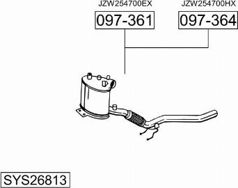 Bosal SYS26813 - Система выпуска ОГ autosila-amz.com