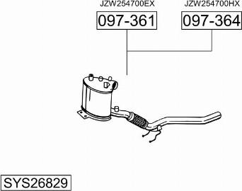 Bosal SYS26829 - Система выпуска ОГ autosila-amz.com