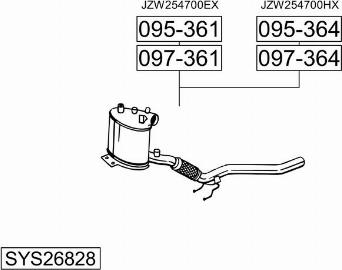 Bosal SYS26828 - Система выпуска ОГ autosila-amz.com