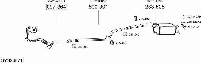 Bosal SYS26871 - Система выпуска ОГ autosila-amz.com