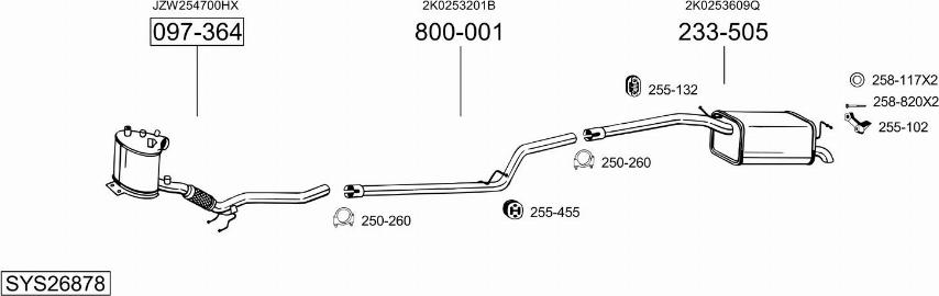 Bosal SYS26878 - Система выпуска ОГ autosila-amz.com