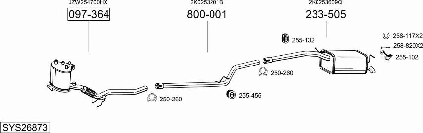 Bosal SYS26873 - Система выпуска ОГ autosila-amz.com