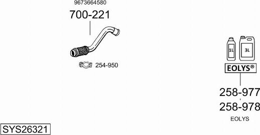 Bosal SYS26321 - Система выпуска ОГ autosila-amz.com