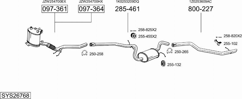 Bosal SYS26768 - Система выпуска ОГ autosila-amz.com