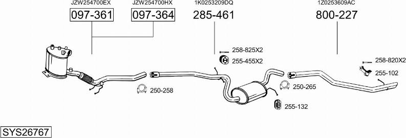 Bosal SYS26767 - Система выпуска ОГ autosila-amz.com