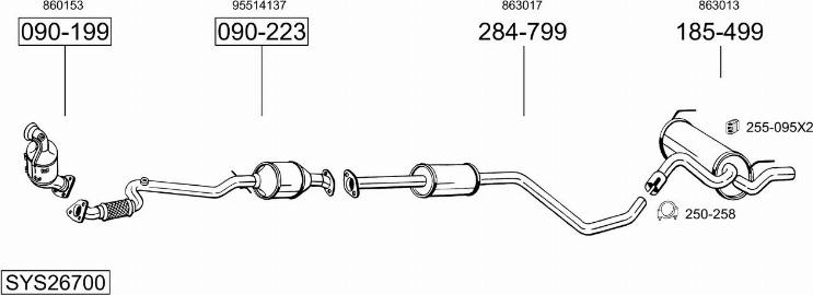 Bosal SYS26700 - Система выпуска ОГ autosila-amz.com