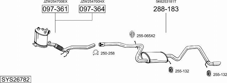 Bosal SYS26782 - Система выпуска ОГ autosila-amz.com