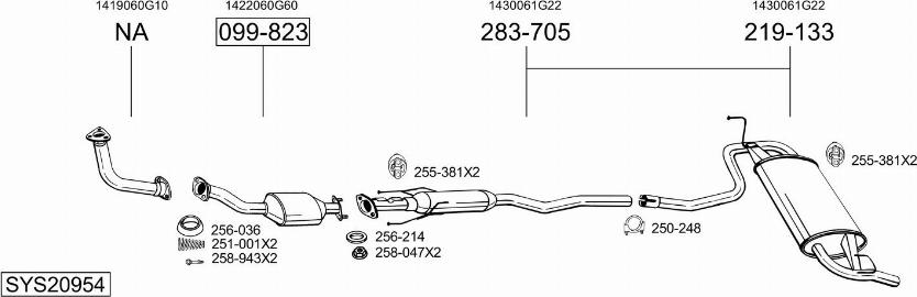 Bosal SYS20954 - Система выпуска ОГ autosila-amz.com