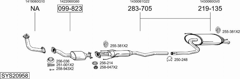 Bosal SYS20958 - Система выпуска ОГ autosila-amz.com