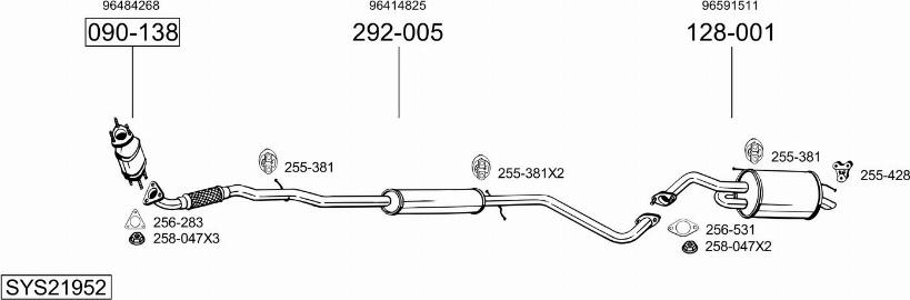 Bosal SYS21952 - Система выпуска ОГ autosila-amz.com