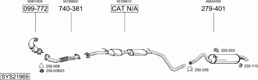 Bosal SYS21969 - Система выпуска ОГ autosila-amz.com