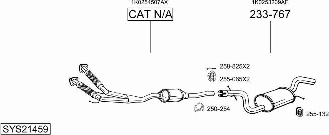 Bosal SYS21459 - Система выпуска ОГ autosila-amz.com