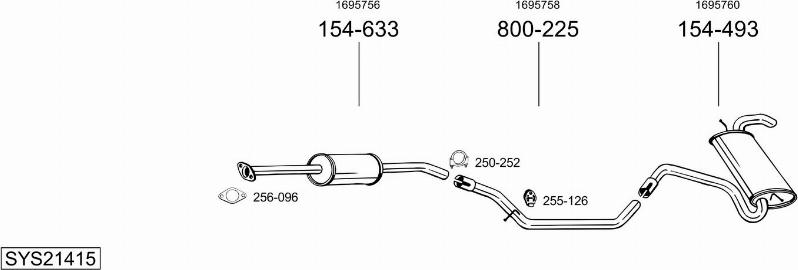 Bosal SYS21415 - Система выпуска ОГ autosila-amz.com